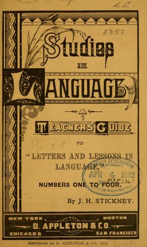 Cover for Studies in language