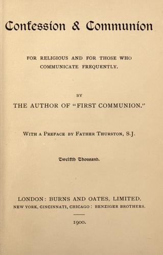 Cover for Confession and communion for religious and for those who communicate frequently