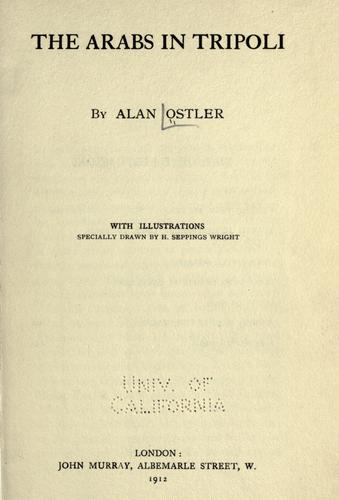 Cover for The Arabs in Tripoli
