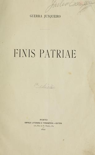 Cover for Finis patriae