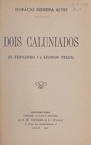 Cover for Dois caluniados