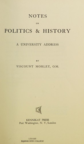 Cover for Notes on politics & history