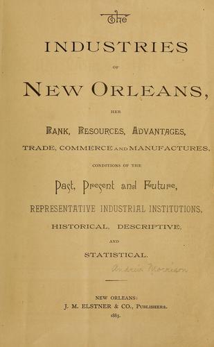 Cover for The industries of New Orleans