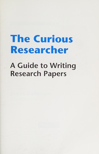 Cover for Instructor's Review Copy for the Curious Researcher
