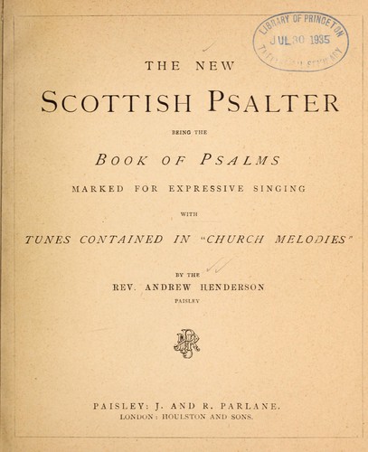 Cover for The New Scottish Psalter