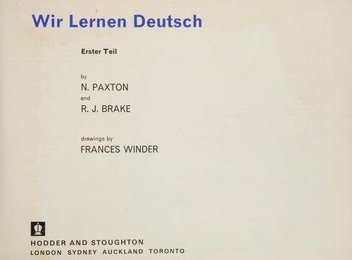 Cover for Wir Lernen Deutsch