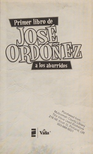 Cover for Primer Libro de José Ordoñez a los Aburridos