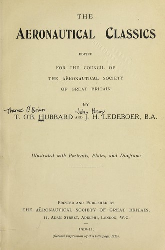 Cover for The aeronautical classics