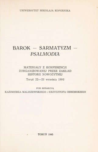 Cover for Barok, sarmatyzm, Psalmodia
