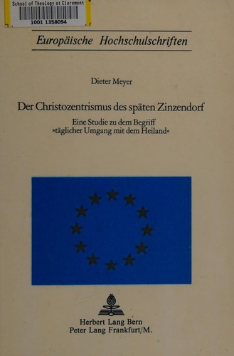 Cover for Der Christozentrismus des späten Zinzendorf.