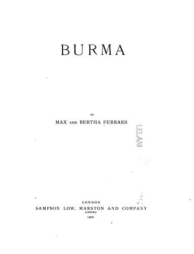 Cover for Burma