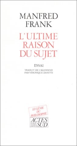 Cover for L' ultime raison du sujet