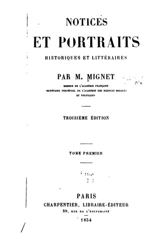 Cover for Notices et portraits, historiques et littéraires