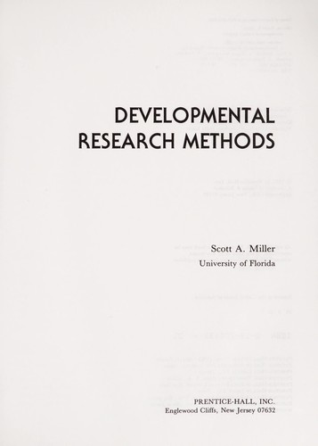 Cover for Developmental research methods