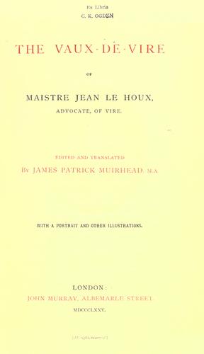Cover for The Vaux-de-Vire