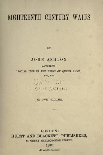 Cover for Eighteenth century waifs