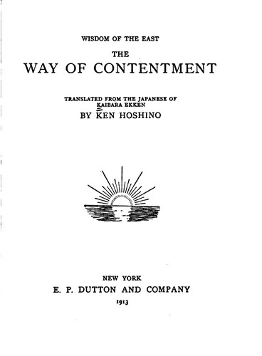 Cover for The way of contentment