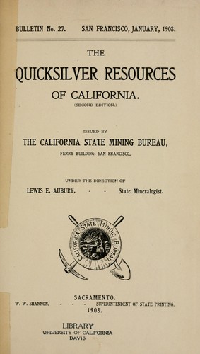 Cover for The quicksilver resources of California