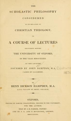Cover for The scholastic philosophy considered in its relation to Christian theology