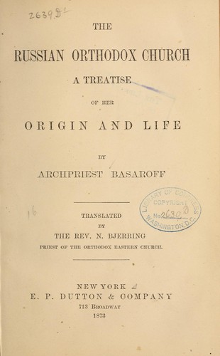 Cover for The Russian orthodox church...