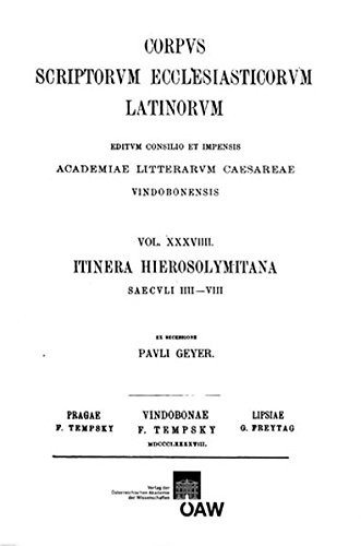 Cover for Itinaria Hierosolymitana