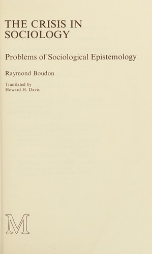 Cover for The Crisis in Sociology