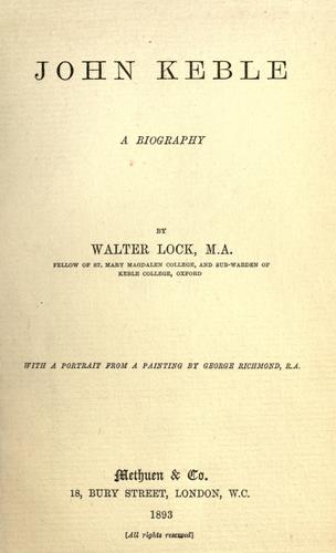 Cover for John Keble