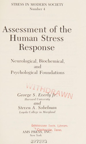 Cover for Assessment of the human stress response