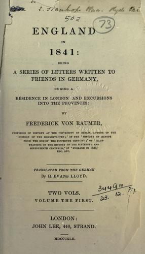 Cover for England in 1841