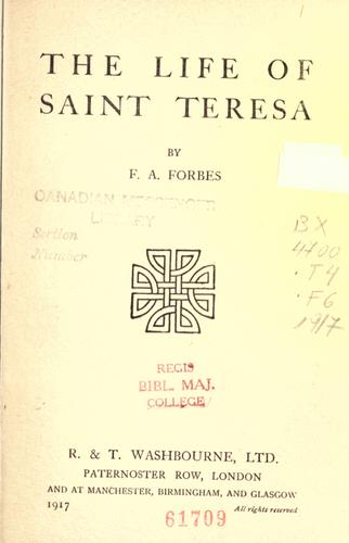 Cover for The life of Saint Teresa