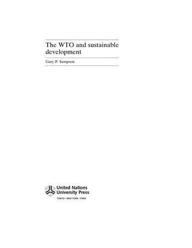 Cover for The WTO and sustainable development