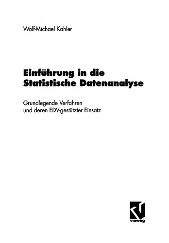 Cover for Einführung in die Statistische Datenanalyse