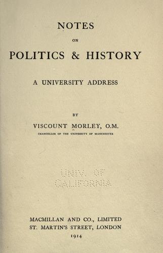 Cover for Notes on politics & history
