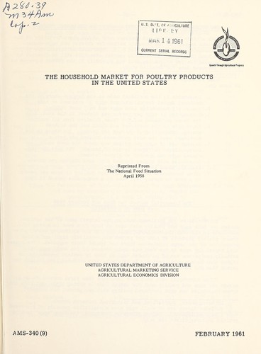 Cover for The household market for poultry products in the United States