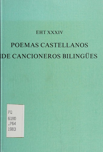 Cover for Poemas castellanos de cancioneros bilingües y otros manuscritos barceloneses