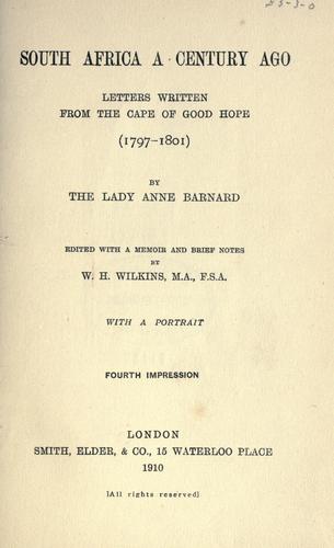 Cover for South Africa a century ago