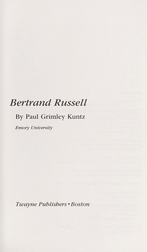 Cover for Bertrand Russell