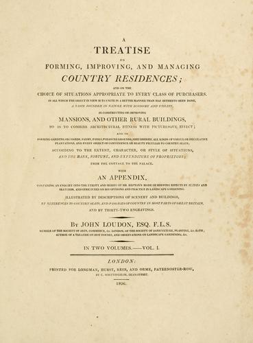 Cover for A treatise on forming, improving, and managing country residences