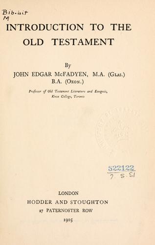 Cover for Introduction to the Old Testament.