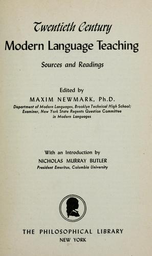 Cover for Twentieth century modern language teaching