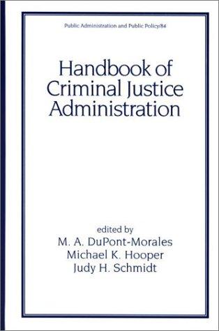 Cover for Handbook of criminal justice administration