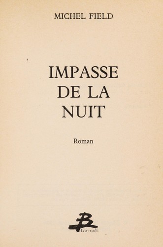 Cover for Impasse de la nuit