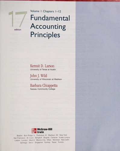 Cover for Fundamental accounting principles