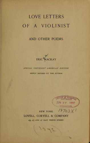 Cover for Love letters of a violinist, and other poems