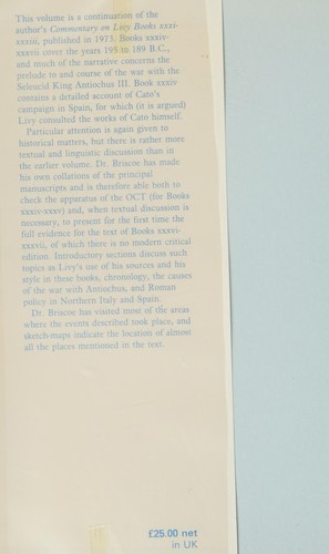 Cover for A commentary on Livy, books xxxiv-xxxvii