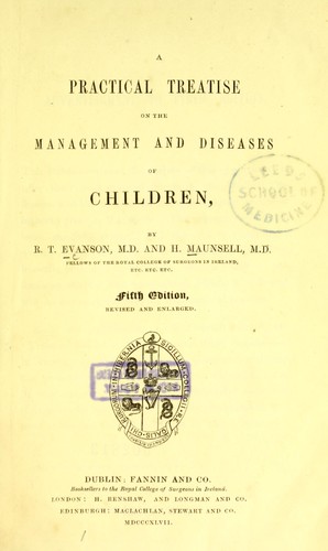 Cover for A practical treatise on the management and diseases of children