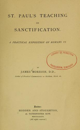 Cover for St. Paul's teaching on sanctification