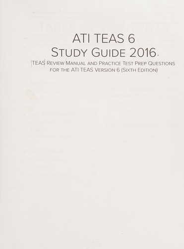 Cover for ATI TEAS 6 study guide