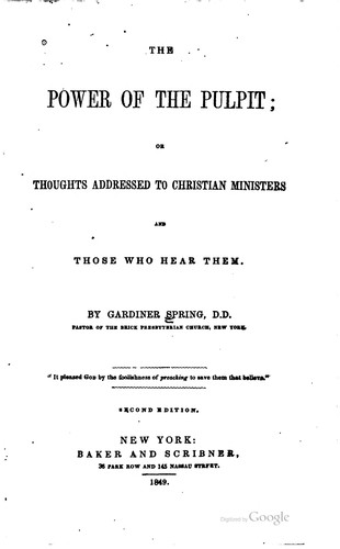 Cover for The power of the pulpit