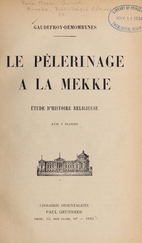 Cover for Le pèlerinage à la Mekke